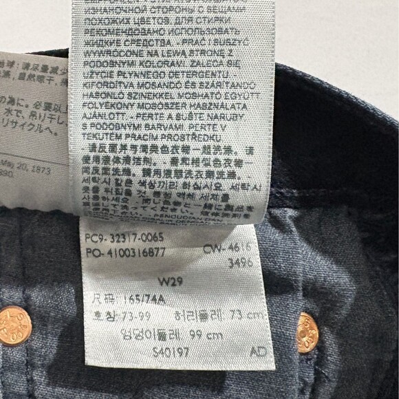 Levi's Raw Hem Shorts Womens 501 Denim Red Tab Dark Wash Button Cutoff Fly Sz 29 - Picture 13 of 16